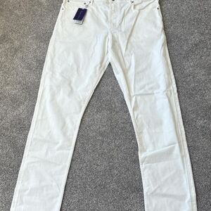 Polo Ralph Laurent Men's White Trousers Jeans Purple Label